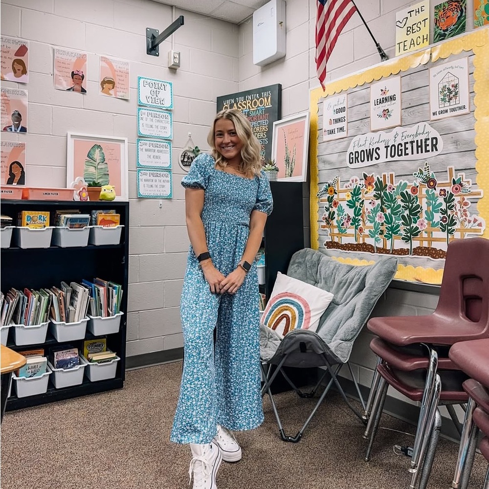 Blue Floral Maxi jumper